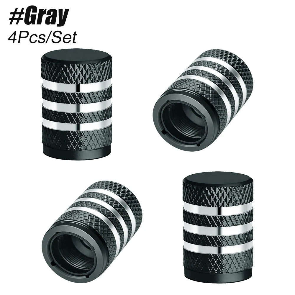 4PCS Metal Tire Valve Stem Caps with Plastic Liner | Leak-Proof, Corrosion Resistant