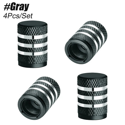 4PCS Metal Tire Valve Stem Caps with Plastic Liner | Leak-Proof, Corrosion Resistant