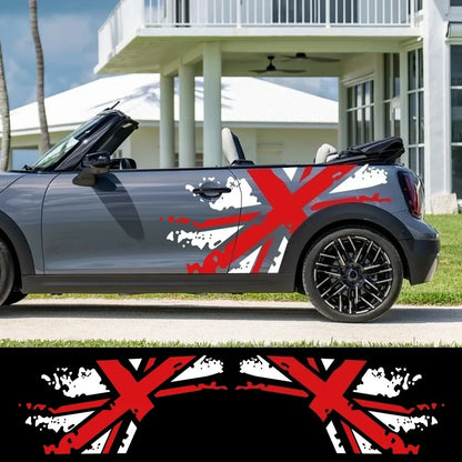 Union Jack Door Side Stripe Decal | 2-Piece British Flag Auto Body Vinyl Sticker