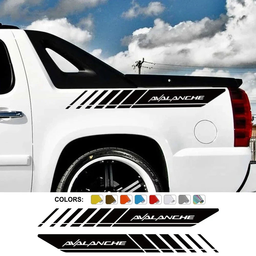 Rear Trunk Side Decal for Chevrolet Avalanche | Vinyl Truck Graphics 2-Pack