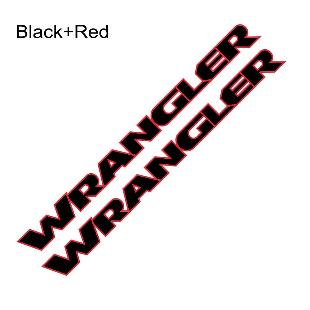 Jeep Wrangler Hood & Door Vinyl Decal – Engine Cover Bonnet Sticker | JK, JL, TJ, YJ, Unlimited, Sahara | 13 Colors
