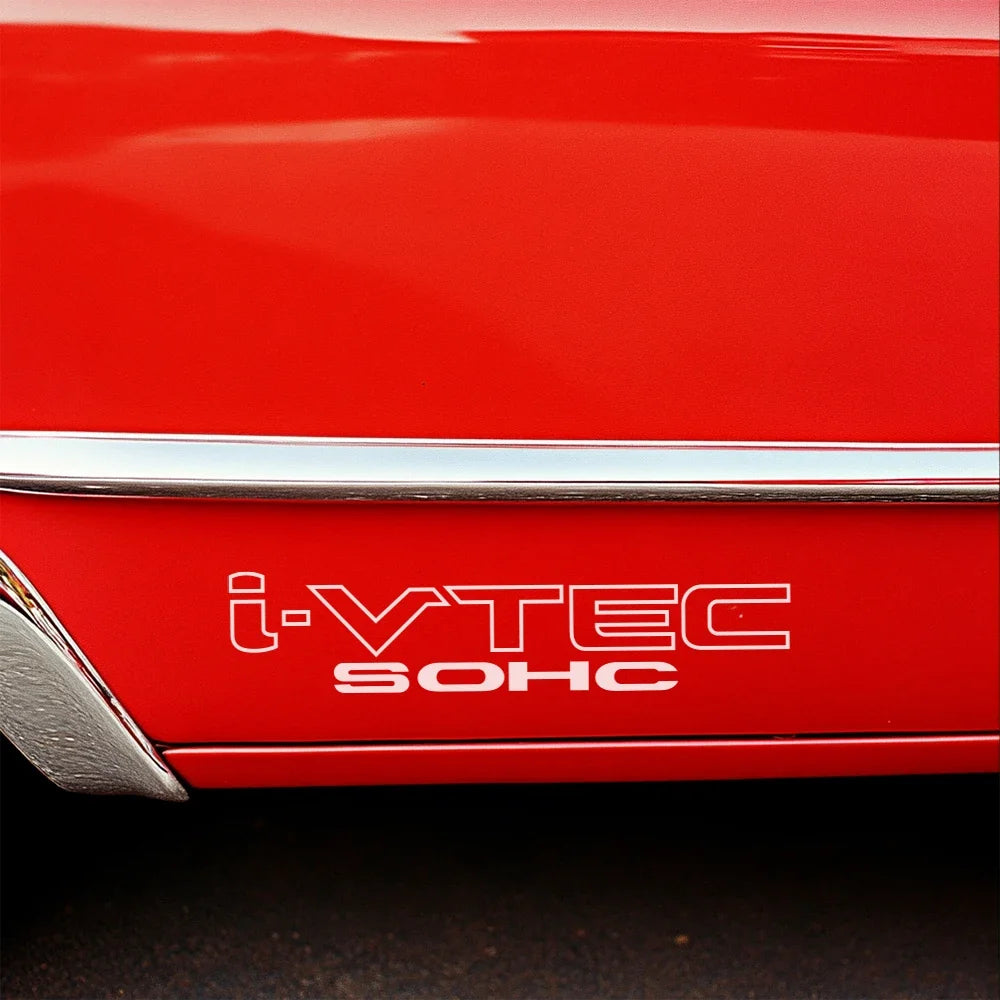 I-VTEC SOHC Sport Racing Vinyl Decal – 2-Pack Side Door Sticker | 9 Inches | 13 Colors