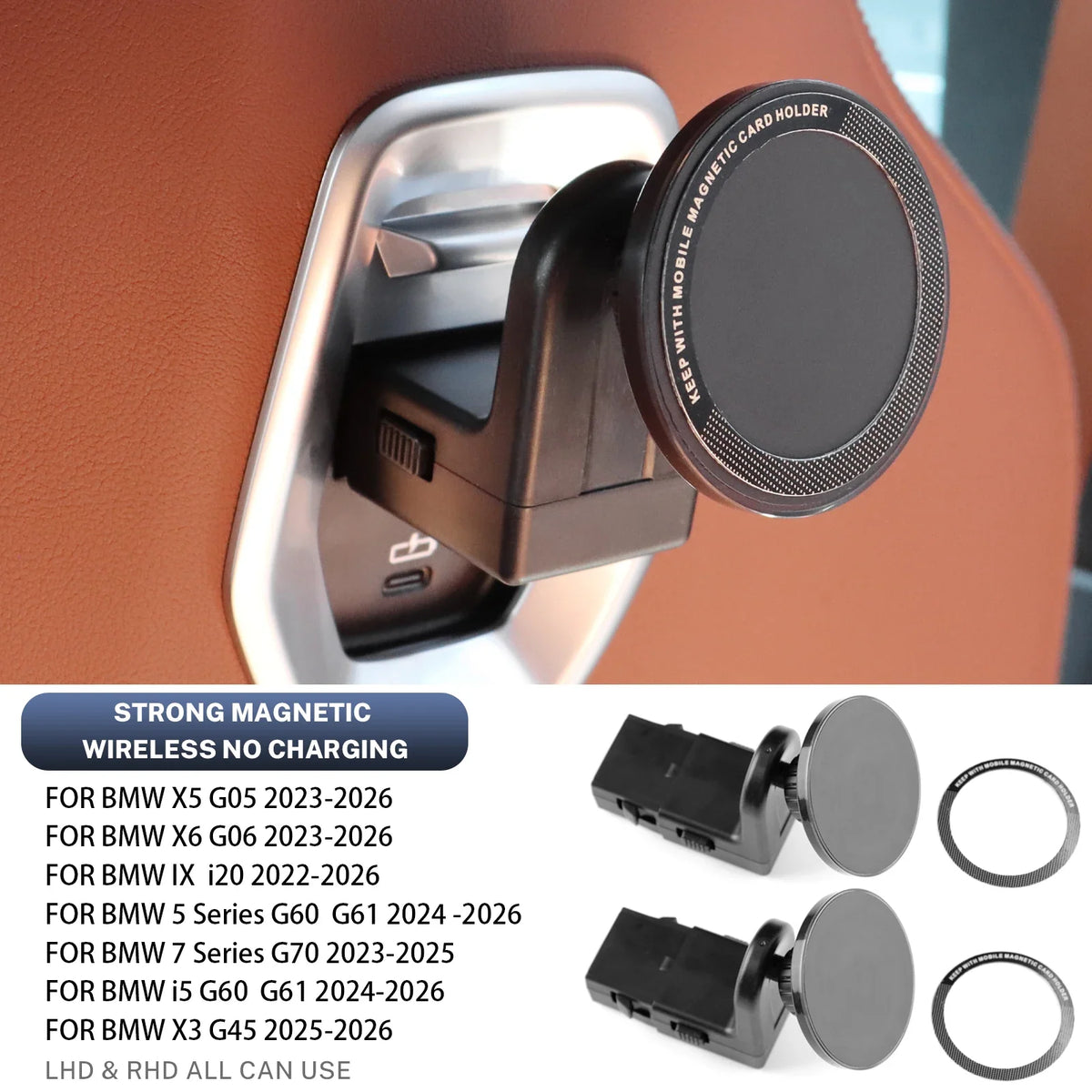 For BMW X3 X5 X6 5 Series 7 Series 2025 G45 IX i5 G60 G05 G06 G61 Rear Seat Magnetic for iPad Phone Holder Bracket Mount