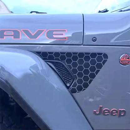 Eagle, Mountain Topo & Honeycomb Fender Vent Decal for Jeep Wrangler JL / Gladiator JT (2018–2023) | Vinyl Graphics