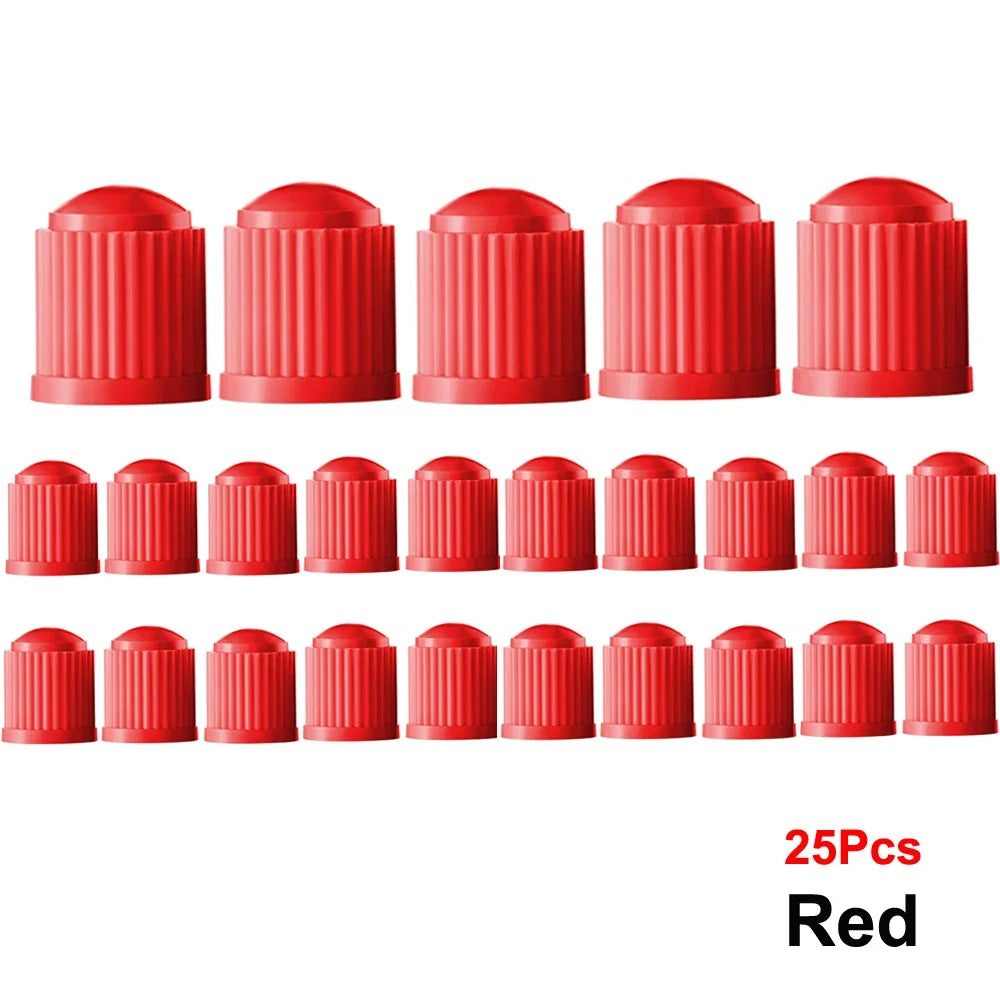 AUTCOAT Tire Stem Valve Caps | Universal Plastic Valve Covers for Cars, Trucks, Bikes