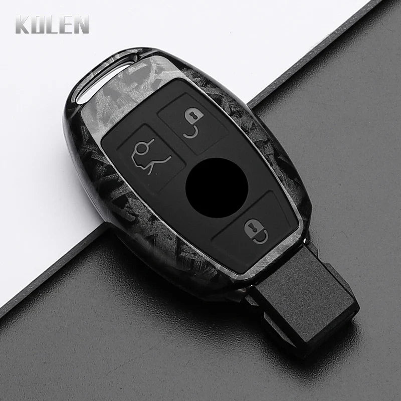 ABS Carbon Fiber Style Car Key Case Cover For Mercedes Benz A B C E Class GLS GLA GLK GLC CLS CLA AMG W204 W205 W212 W463 W176