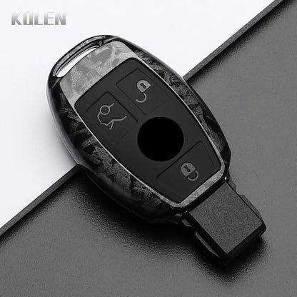 ABS Carbon Fiber Style Car Key Case Cover For Mercedes Benz A B C E Class GLS GLA GLK GLC CLS CLA AMG W204 W205 W212 W463 W176