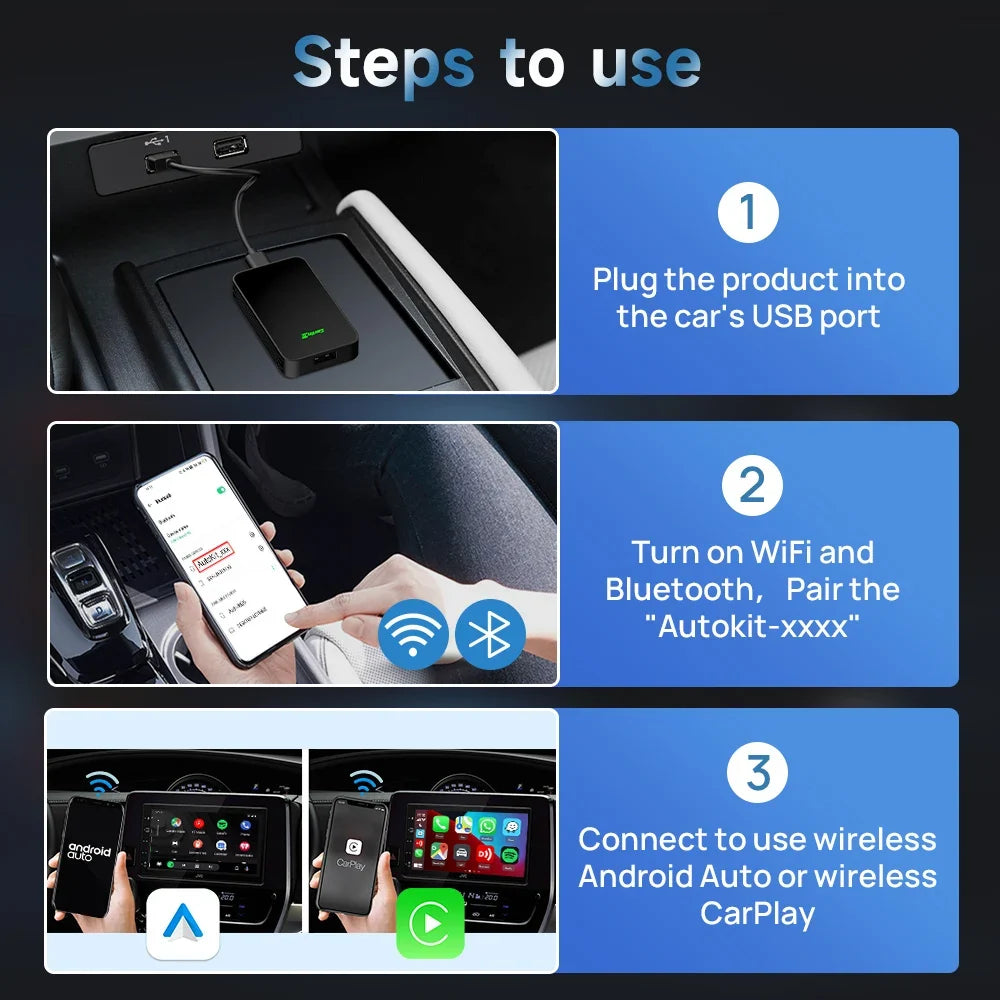 CarlinKit 5.0 Wireless Android Auto & CarPlay Adapter | 2Air & CP2A for OEM Cars