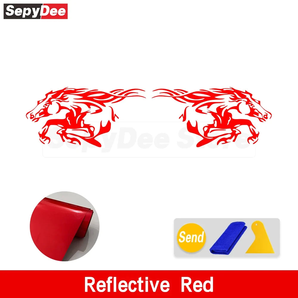 Running Horse Side & Rear Fender Decal | 2-Piece Vinyl for Mustang, Challenger, Porsche & Ford