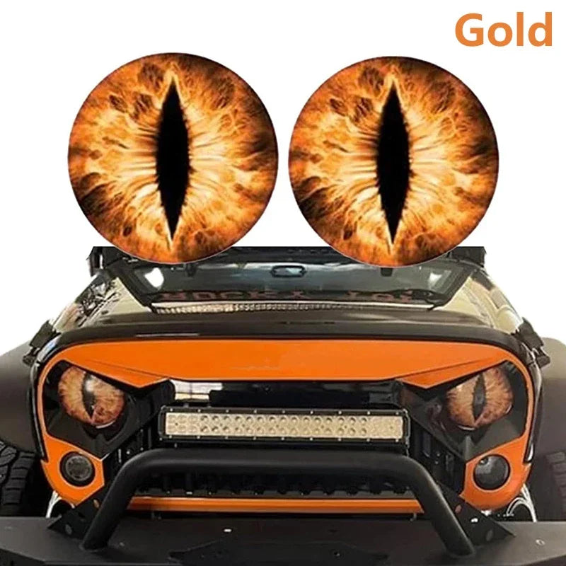 Beast Eyes Headlight Decals – Car & Jeep Headlight Sticker | 6 Colors | Universal Fit