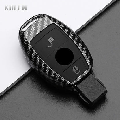ABS Carbon Fiber Style Car Key Case Cover For Mercedes Benz A B C E Class GLS GLA GLK GLC CLS CLA AMG W204 W205 W212 W463 W176