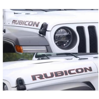 Rubicon Hood Letter Graphic Badge Emblem for Jeep Wrangler JL / JK | 2-Piece Vinyl Decal