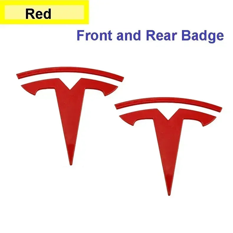 Zinc Alloy Front Hood Logo Sticker for Tesla Model 3 / Model Y | Auto Body Styling Emblem
