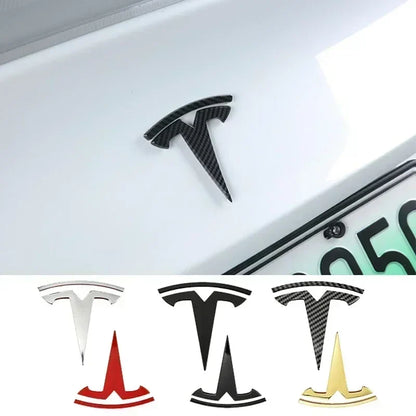 Zinc Alloy Front Hood Logo Sticker for Tesla Model 3 / Model Y | Auto Body Styling Emblem
