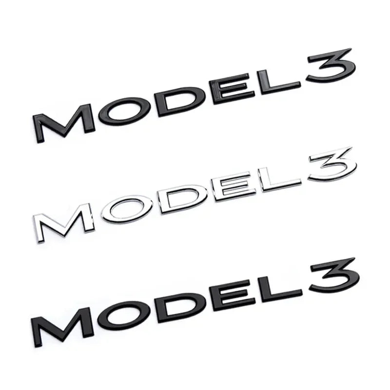 Original 3D ABS Letter Logo Emblem for Tesla Model 3 / Model Y | Rear Tailgate Trunk Badge