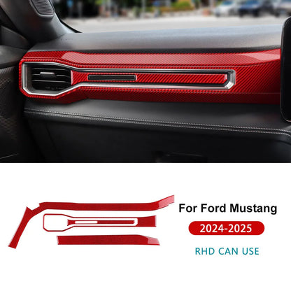 Real Soft Carbon Fiber Interior Trim for Ford Mustang GT / Dark Horse / EcoBoost (2024-2025)