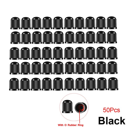 10/25/50/100Pcs Universal Plastic Tire Valve Caps for Cars, Trucks, Motorcycles, and Bicycles