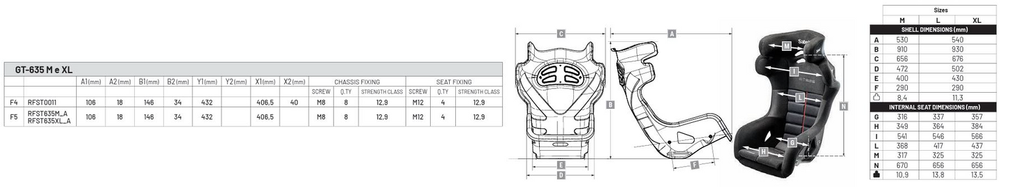 Sabelt GT-635 Ferrari Challenge Racing Seat | FIA 8862-2009
