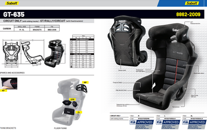 Sabelt GT-635 Ferrari Challenge Racing Seat | FIA 8862-2009