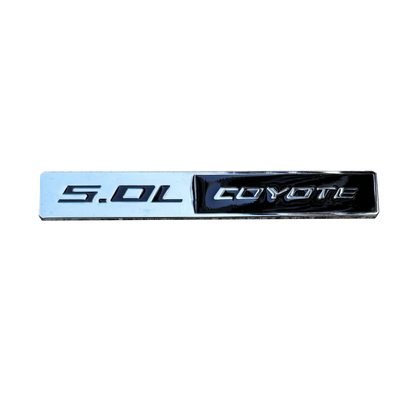 5.0L COYOTE Metal Badge | Trunk & Fender Emblem Sticker for Ford Mustang