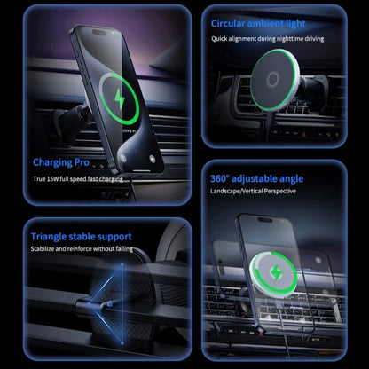 Magnetic Car Phone Holder for BMW X3 G01 2018 2019 - 2021 15W Wireless Charging Phone Stand MagSafe Base Car Cell Phone Holder