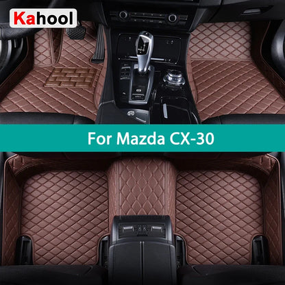 Custom Car Floor Mats For Mazda CX30 Synthetic Fiber Artificial Leather