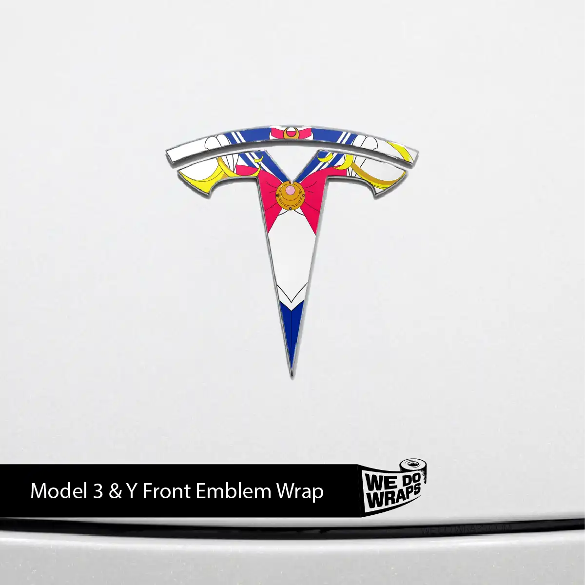 Magical Girl Tesla Emblem Decals (Front + Back) | Model Y