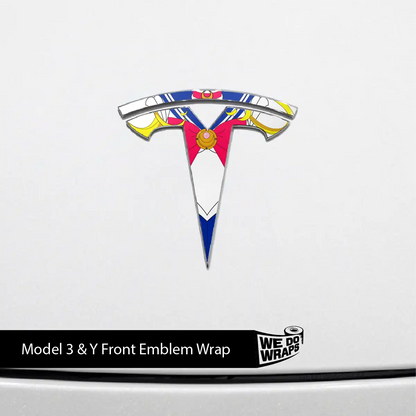 Magical Girl Tesla Emblem Decals (Front + Back) | Model Y
