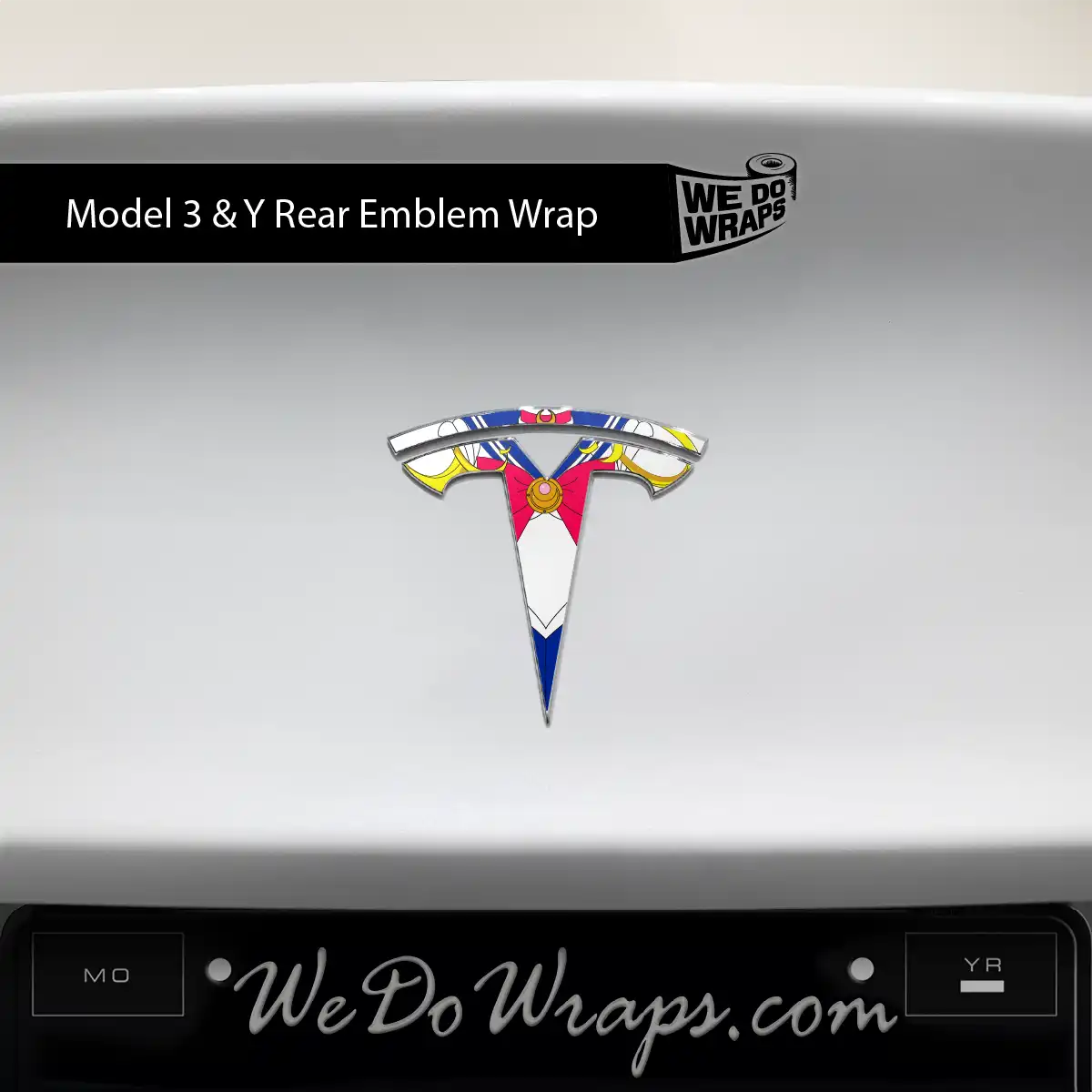 Magical Girl Tesla Emblem Decals (Front + Back) | Model 3