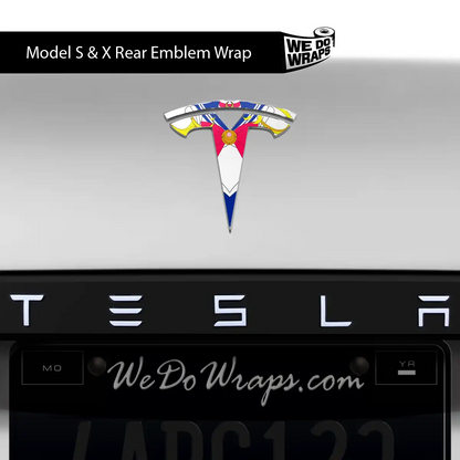 Magical Girl Tesla Emblem Decals (Front + Back) | Model X