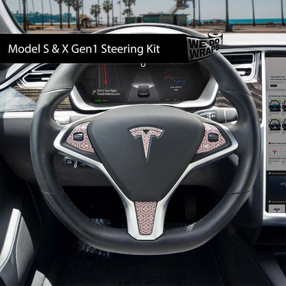 Sakura Hex Tesla Steering Wheel Wrap | Model S