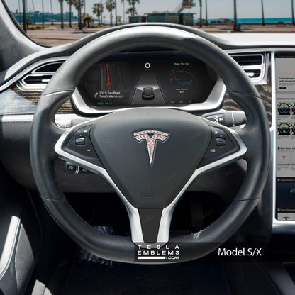 Sakura Hex Tesla Steering Wheel Wrap | Model S