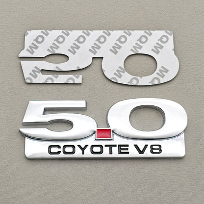 3D Metal 5.0 COYOTE V8 Badge | Grille, Trunk & Fender Emblem for Ford Mustang