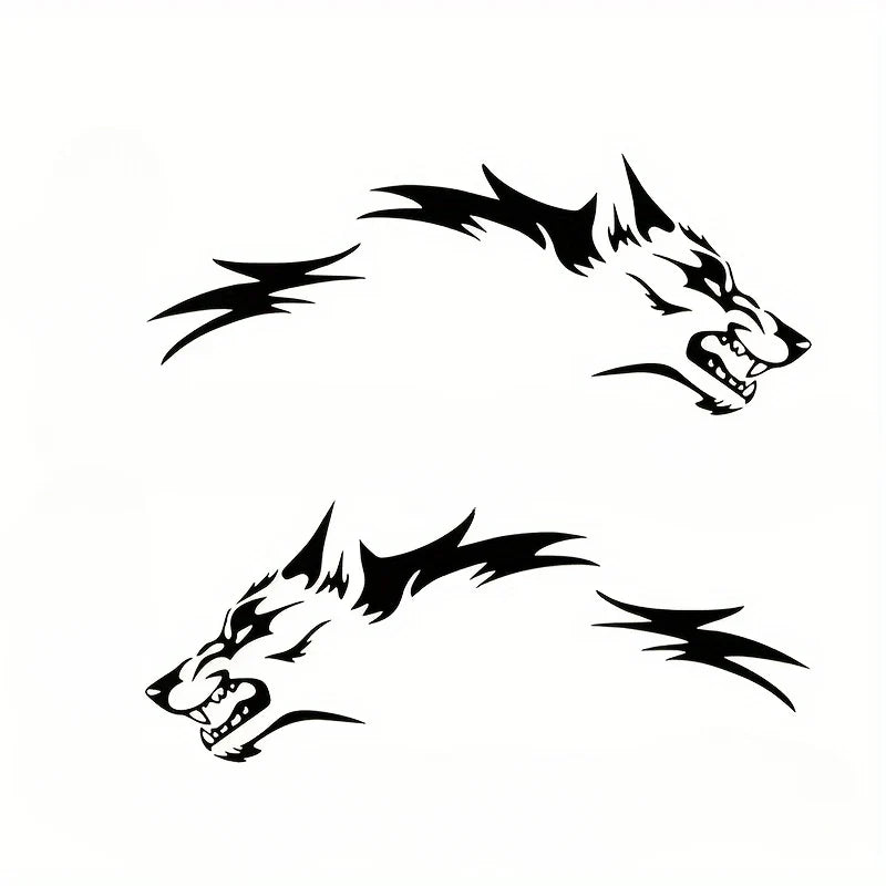 Wolf Side Body Decal | 2-Piece Waterproof Self-Adhesive Vinyl Animal Sticker