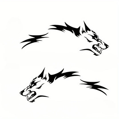 Wolf Side Body Decal | 2-Piece Waterproof Self-Adhesive Vinyl Animal Sticker