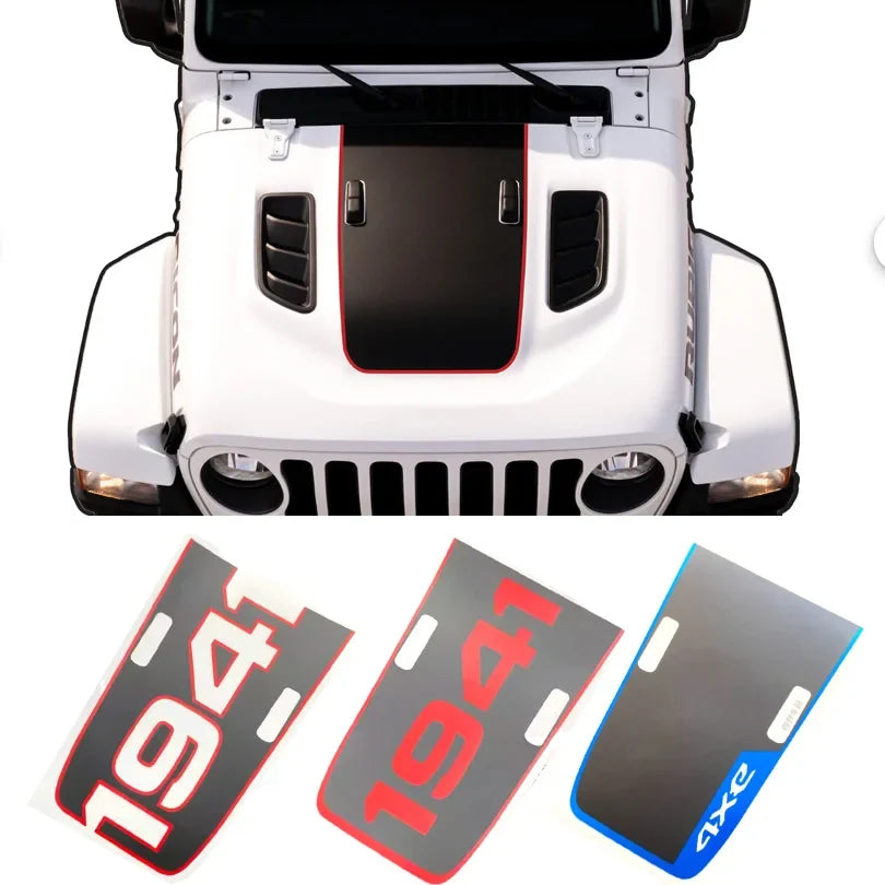 Jeep Wrangler & Gladiator Hood Decal – 1941 Matte Vinyl Blackout Wrap | JL JT 4xe (2018–2024)