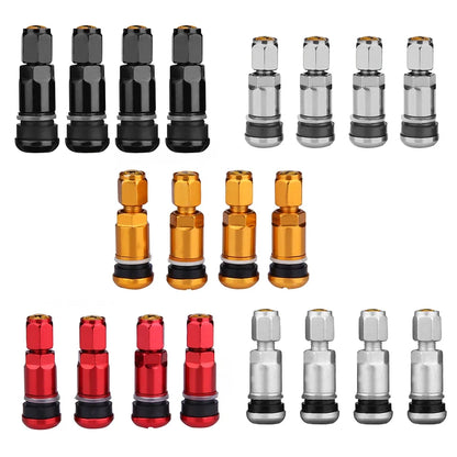 4pcs Universal Metal Car Motorcycle Tubeless Wheel Tyre Valve Stems Caps | Aluminum Alloy Tire Air Valve Stems