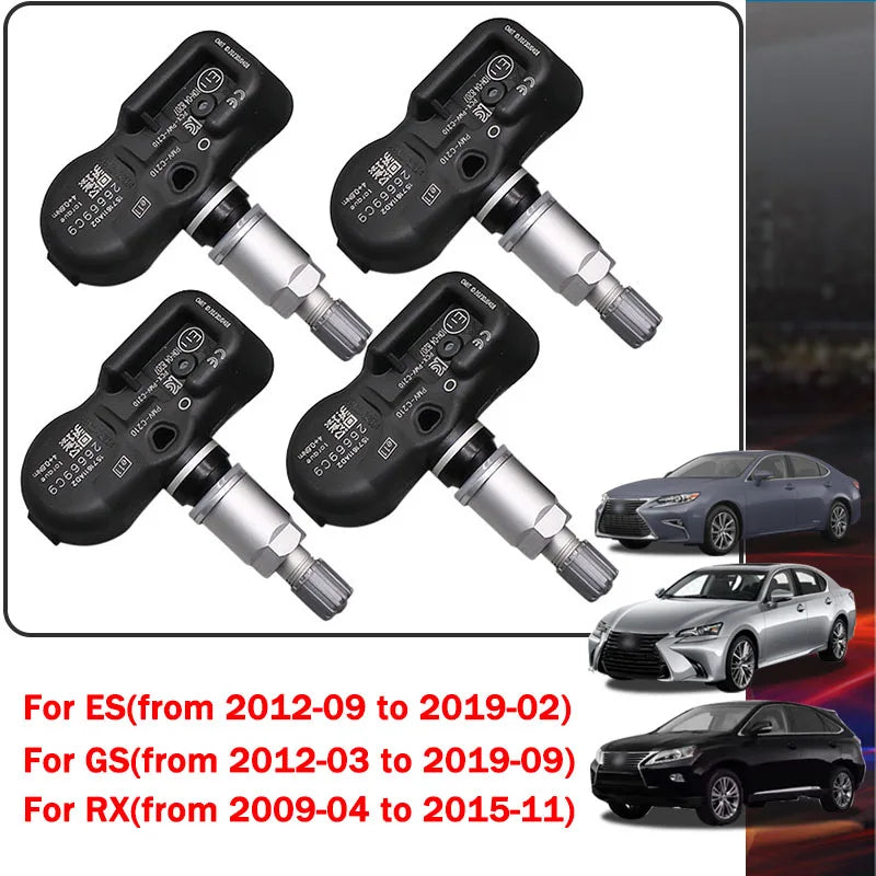 4PCS Tire Pressure Sensor Monitor TPMS 433MHz PMV-C210 | For Lexus ES RX Toyota Camry Corolla