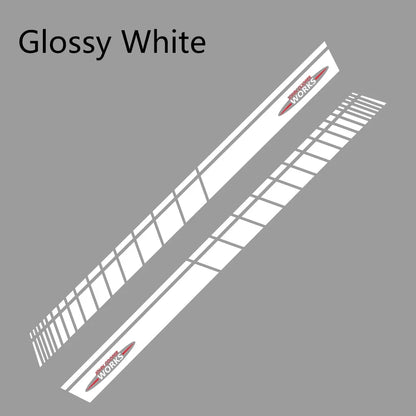 JCW Door Side Skirt Stripe Decal for Mini Cooper | 2-Piece Vinyl Decoration Kit
