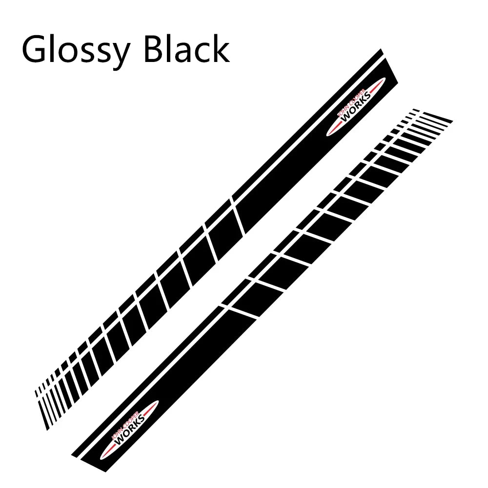 JCW Door Side Skirt Stripe Decal for Mini Cooper | 2-Piece Vinyl Decoration Kit