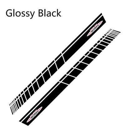 JCW Door Side Skirt Stripe Decal for Mini Cooper | 2-Piece Vinyl Decoration Kit