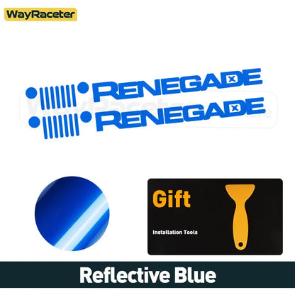 Jeep Renegade Hood & Fender Reflective Decal Kit – Grill Graphic Vinyl | Trailhawk, Sport (2 Pcs)