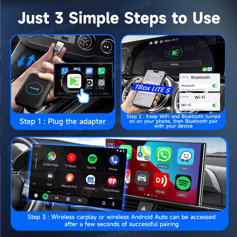Wireless CarPlay & Android Auto Adapter with Netflix & YouTube