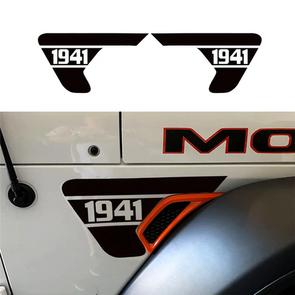 Jeep Wrangler JL & Gladiator JT Side Fender Vent “1941” Decal – Precut Black PVC Sticker (2018–2024)