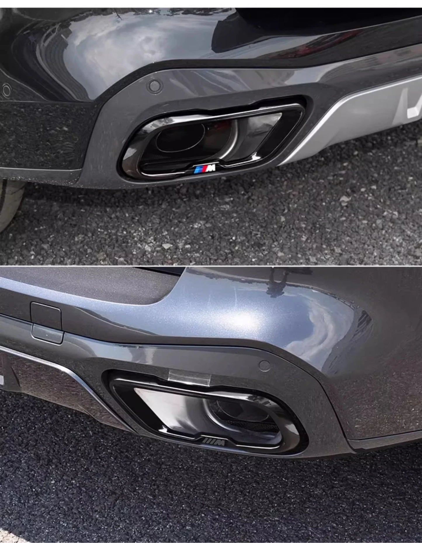 BMW X7 Black Knight Style Exhaust Tip Tail Throat Decorative Cover (Single Hole / Outer Frame)