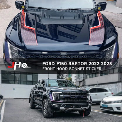 JHO Carbon Grain Front Bonnet & Side Hood Stripe for Ford F-150 Raptor | Engine Vinyl