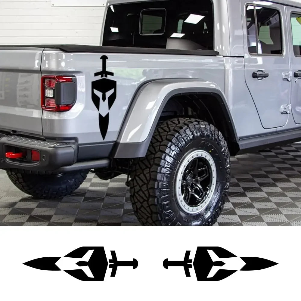 Shield & Sword Bed Side Decal for Jeep Gladiator JT | Vinyl Trunk Graphic Sticker