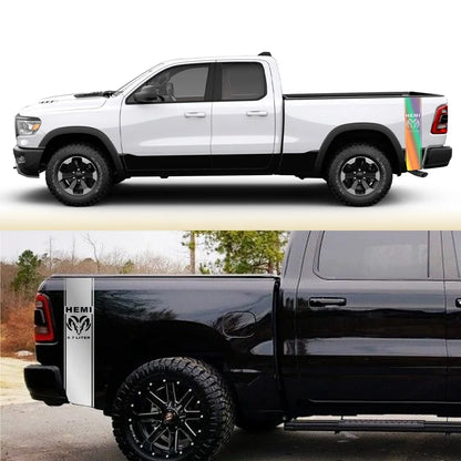 Back Door & Side Decal for Dodge RAM 1500 / 2500 HEMI Rebel 5.7L | Custom Vinyl Truck Sticker