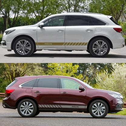 Long Door Side Skirt Stripe Decal for Acura RDX / MDX / TLX / ILX | Sport Vinyl 2-Piece Kit