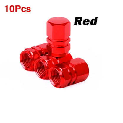 Aluminum Alloy Tire Valve Caps | 5 or 10 Pack Waterproof Dustproof Stem Covers